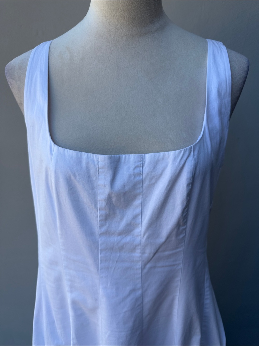 STAUD Wells White Square-Neck Maxi Dress Size 14 XL - Picture 3 of 11